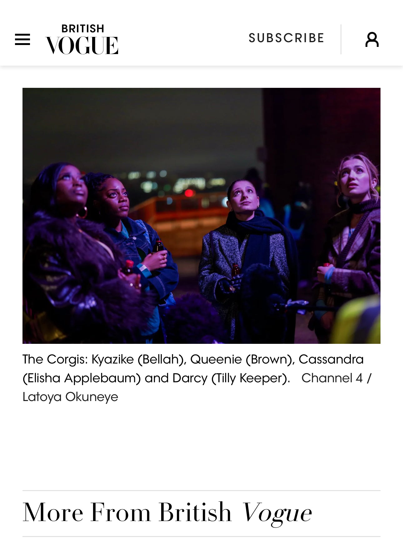 british vogue article featuring cast of Queenie outside in sustainable clothing