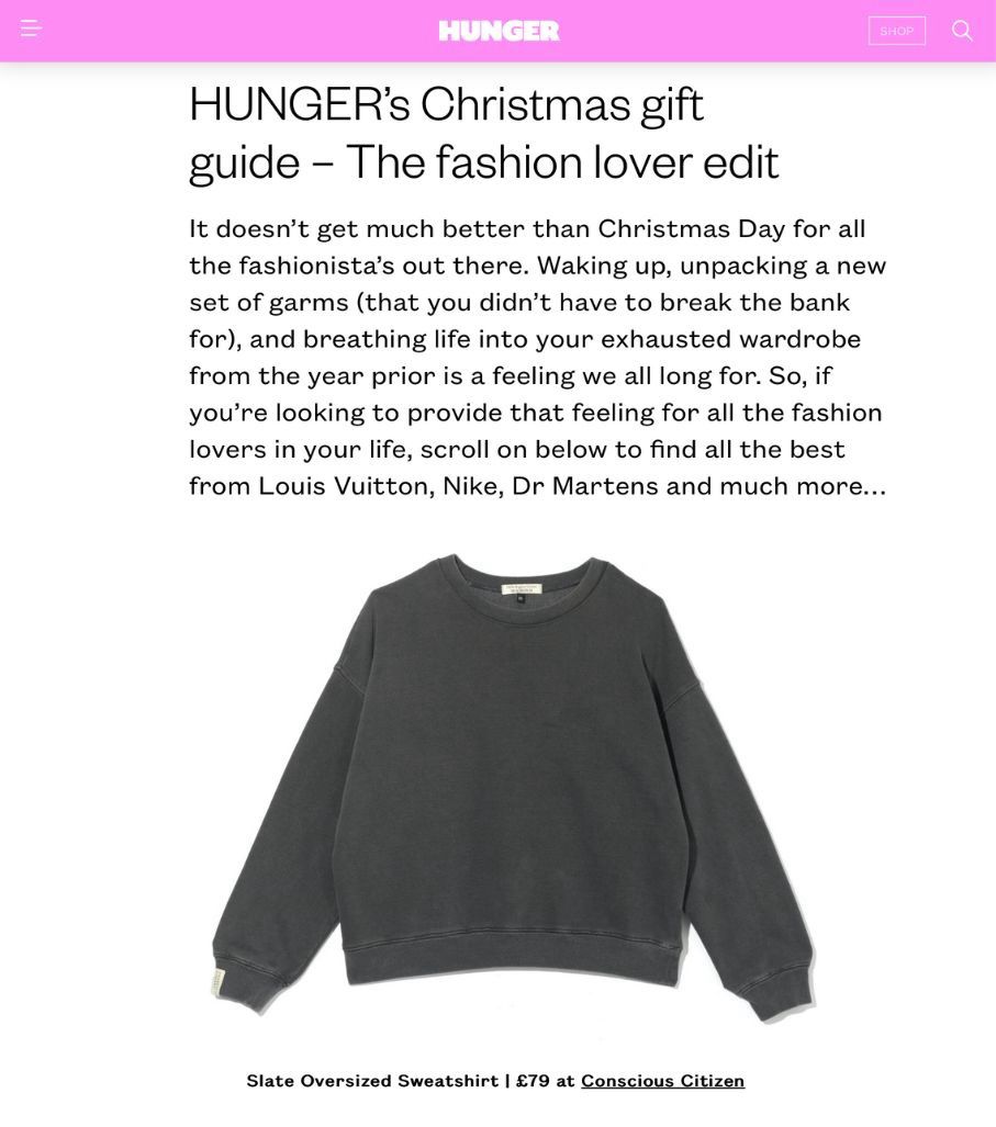 organic cotton grey sustainable oversized sweatshirt