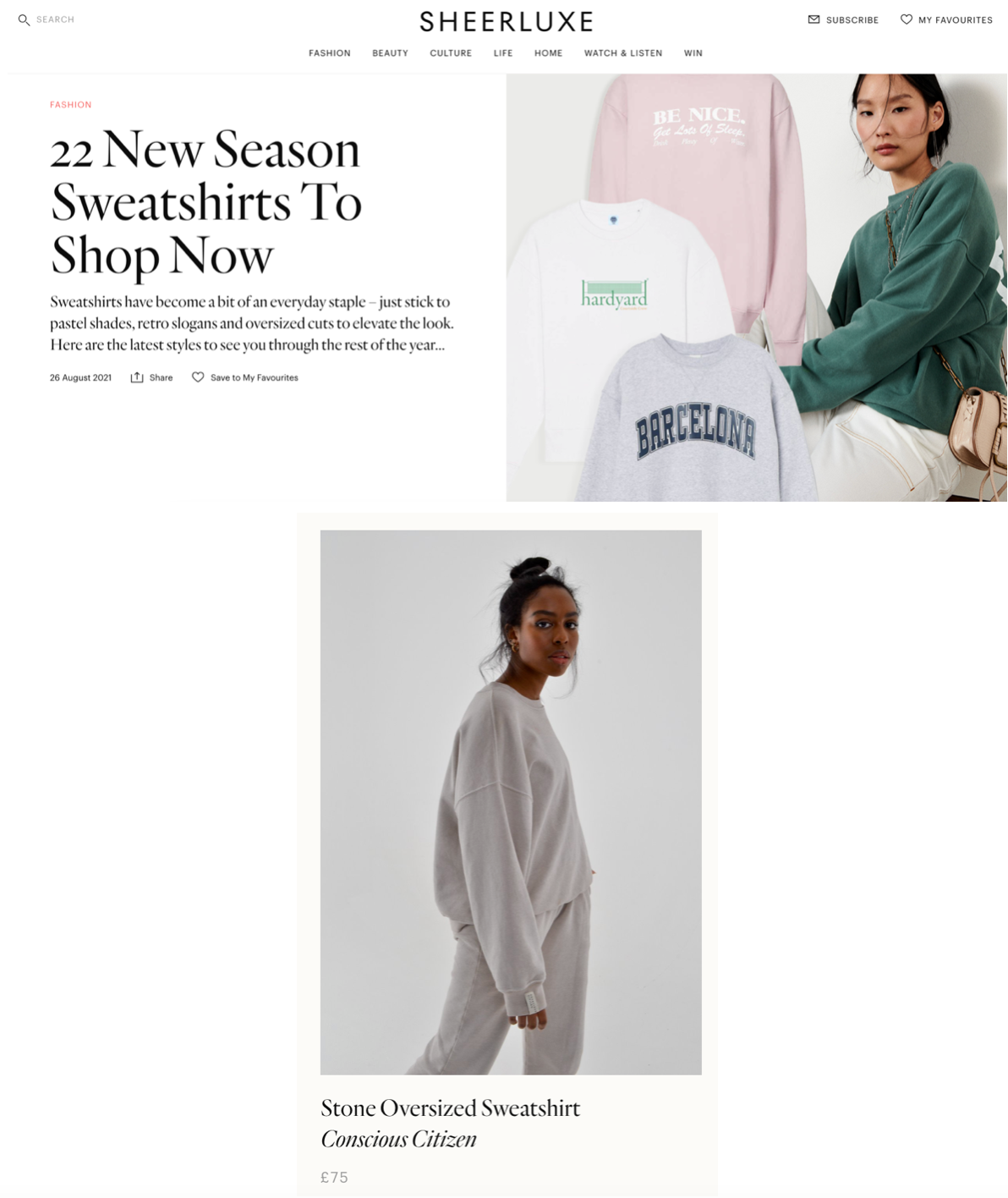 Sheerluxe New Season Sweatshirts