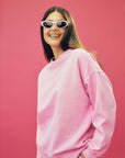 Pink Lemonade with Love Heart Oversized Sweatshirt